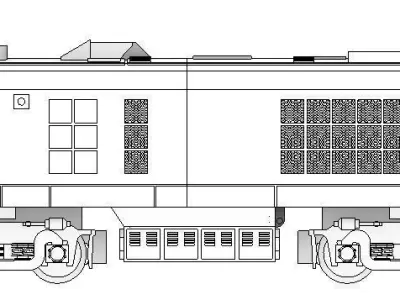 Gas Turbine Electric Locomotive UP51 - TT scale 3D print model