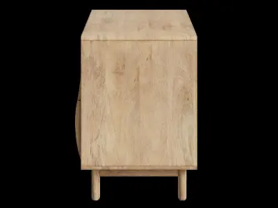 Wave Mango Wood Bedside Table Low-poly 3D model