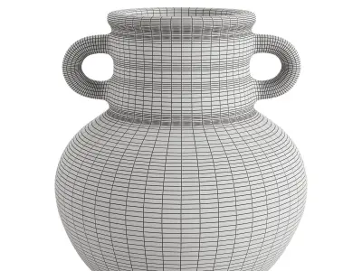 Ceramic vase with handle 3D model