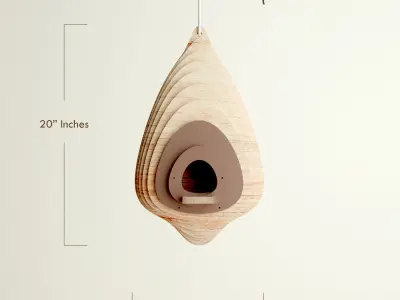 parametric design birdhouse bird nest svg template dxf files 3D model