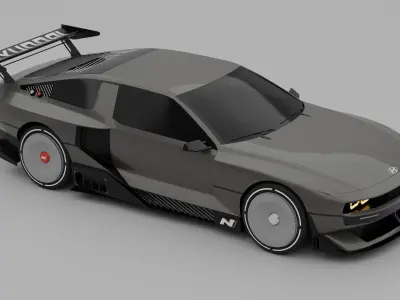 Hyundai N Vision 74 3D Blender File Textured And FBX OBJ Files 3D model