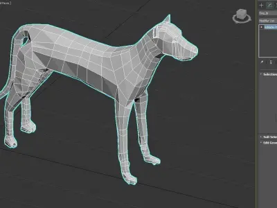 Low poly dog Low-poly 3D model order