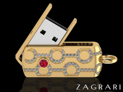 USB Flash Drive Pendant Or Key chain 3D print model