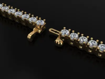 Diamond Tennis Bracelet Links 2mm5 3D print model