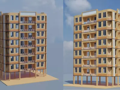 Residential Building Free low-poly 3D model