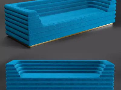 Modern Velvet Loffa Sofa for Lobby 3D model