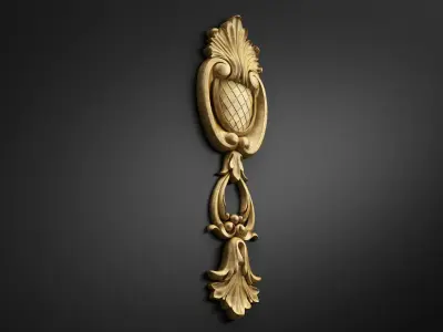 Carved decor vertical 3D model