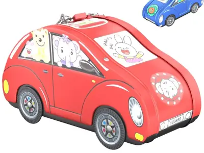  Piggy bank in the form of a car for children x2 3D Model Pack