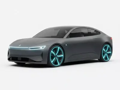 Futuristic Electric Sedan Concept Car High Quality 3D Model PBR Low-poly 3D model