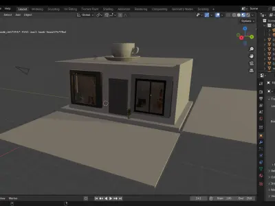 Minimalist Coffee House 3D Concept CoffeeShop ModernCafe 3D print model