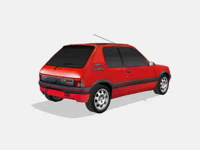 Peugeot 205 GTI 1986 Low-poly 3D model