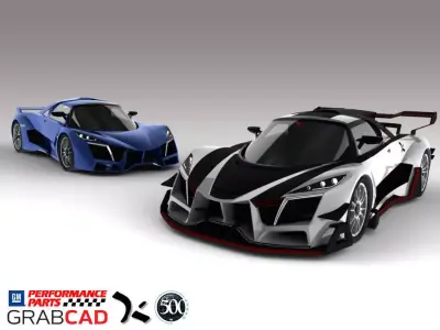 500G Supercar - Herdee concept  3D model