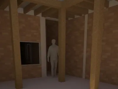 Hostal colonial house 3D model