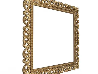 Classic Frame and Mirror 060 Low-poly 3D model