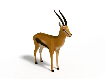 Low Poly Cartoon Thompson Gazelle Low-poly 3D model