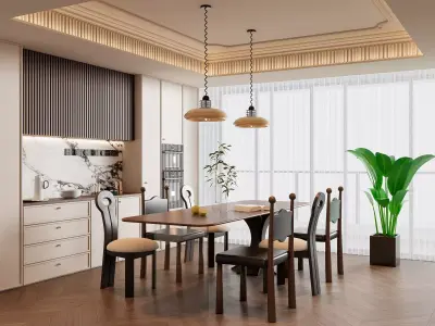 Dining room Dining interior Dining table 36 3D model