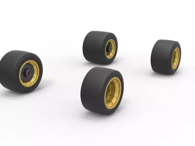 Wheel set of Vintage Asphalt Supermodified Scale 1 to 25 3D print model