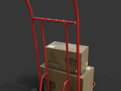 industrial trolley Low-poly 3D model