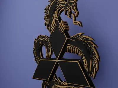 Custom Car Dragon Logo for 3D print 3D print model