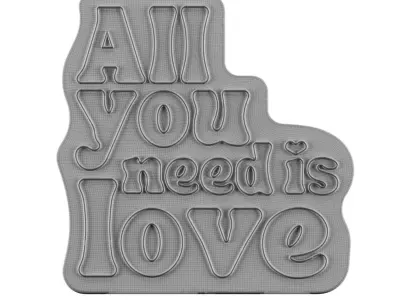 All You Need Is Love Neon Sign 3D model