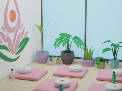 Yoga Room 19 Low-poly 3D model