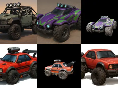 Gt one Car bundle 11 pack 100 glb 3D model