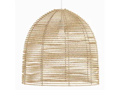 Beehive Chandelier with wicker lampshade Burke Decor 3D model