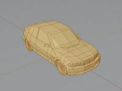 SPORTS CAR in low poly style Low-poly 3D model