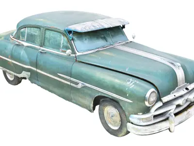 Classic Car Wreck Low-poly 3D model