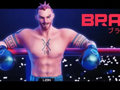 Low Poly Boxer - MMA Fighter - Brad Low-poly 3D model