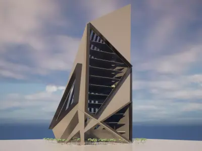 The Edge Block Low-poly 3D model