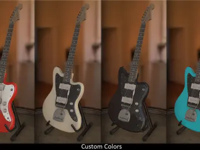 Squier Jazzmaster Electric Guitar Low-poly 3D model
