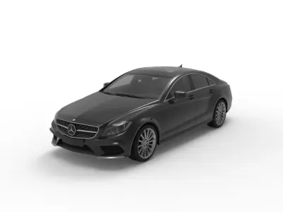 Mercedes Matte Black Car 3d Model 3D model