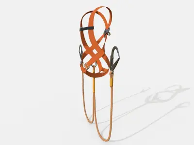 Worker Harness with rope Low-poly 3D model
