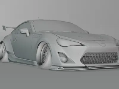 HIGHPOLY Subaru BRZ Custom Widebody 3D Blend File 3D model