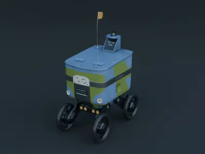 Food Delivery Robot Low-poly 3D model