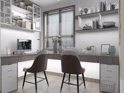 style Chinese study New 3D model