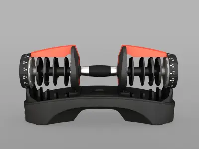 Adjustable Dumbbells Low-poly 3D model