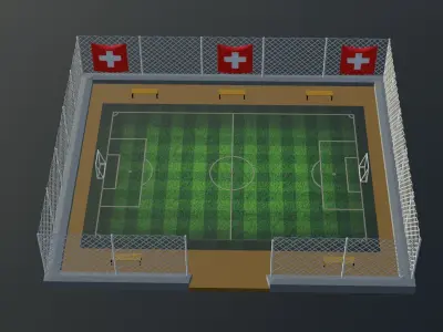 Soccer Stadium - Switzerland Low-poly 3D model