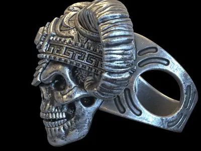 skull ring jewelry demon vol4  3D print model