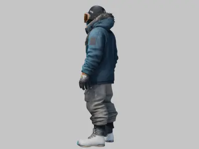 Stylized Snow Clothing 3D Model Low-poly 3D model