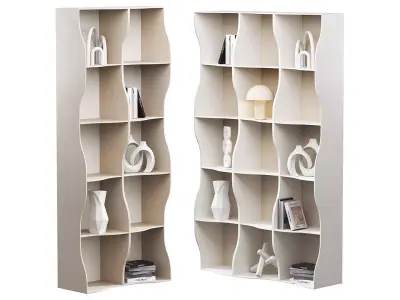Wavy rack set Decorative shelves 3D model