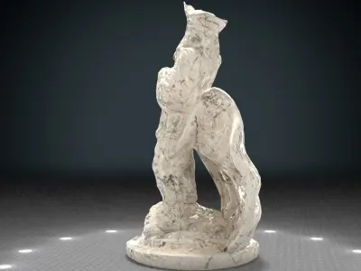 Pirate Statue Low-poly 3D model