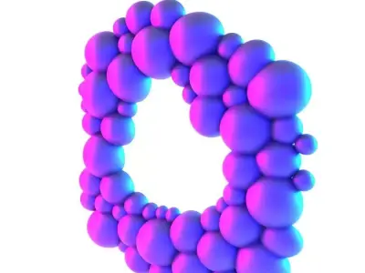 Modern Bubbles Wall mirror Decoration toy 3D print model