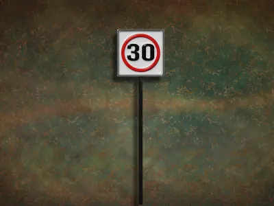 Basic Traffic Signs Lot 01 Spanish Free 3D model