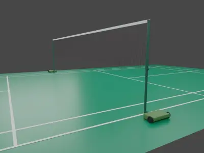 Principled BSDF Badminton court 3D Low-poly 3D model
