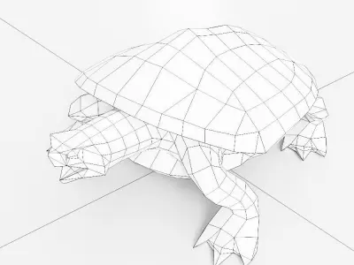 Turtle low poly 3d model origami Low-poly 3D model