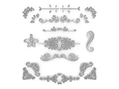 Ornate Swirls 05 Set 3D model