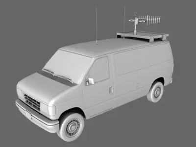 Van TV Radio 3D model