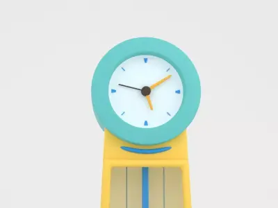 Pendulum Clock 3D model Low-poly 3D model